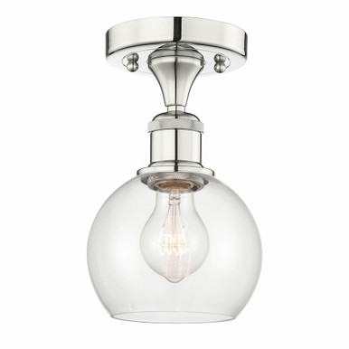 Athens 1 Light Semi Flush Mount 9.88 Inch and 5.88 Inch Wide by Innovations - 616-1F-PN-G122-6