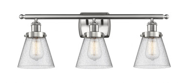 Cone 3 Light Bath Vanity 11 Inch Tall and 26 Inch Wide by Innovations - 916-3W-SN-G64
