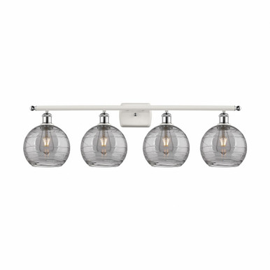 Athens Deco Swirl 4 Light Bath Vanity 10.88 X 38 Inch Wide by Innovations - 516-4W-WPC-G1213-8SM
