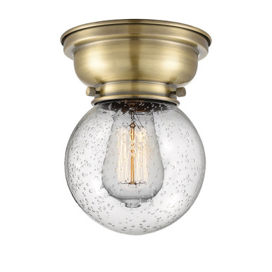 Beacon 1 Light Flush Mount 8.38 Inch Tall and 6 Inch Wide by Innovations - 623-1F-AB-G204-6