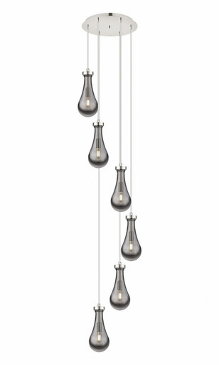 Owego 6 Light 5" Multi Pendant 85.5 Inch X 15.63 Inch Wide by Innovations - 116-451-1P-PN-G451-5SM
