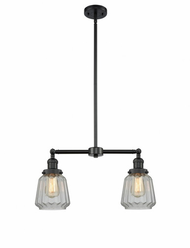 Chatham 2 Light Stem Adjustable Island 10 and 21 Inch Wide by Innovations - 209-BK-G142