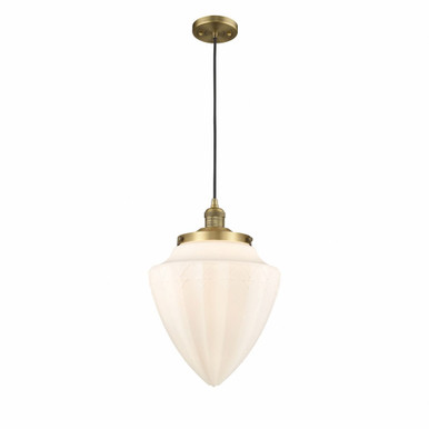 Bullet 1 Light Cord Hung Mini Pendant 16.25X11.88 Inch Wide by Innovations - 201C-BB-G661-12