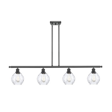 Waverly 4 Light Stem Hung Island 9 Inch Tall X 48 Inch Wide by Innovations - 516-4I-BK-G362