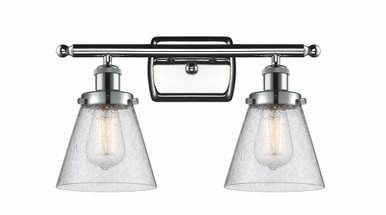 Cone 2 Light Bath Vanity 11 Inch Tall and 16 Inch Wide by Innovations - 916-2W-PC-G64