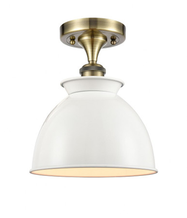 Adirondack 1 Light Semi Flush Mount 9.75 X 8.25 Inch Wide by Innovations - 516-1C-AB-M14-W