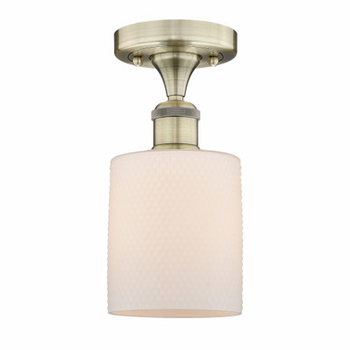 Cobbleskill 1 Light Semi Flush Mount 11 Inch and 5 Inch Wide by Innovations - 616-1F-AB-G111