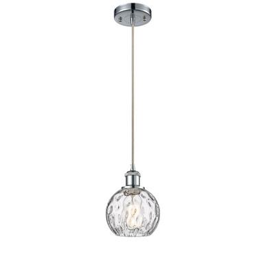 Athens Water Glass 100W 1 LED Cord Hung Mini Pendant 8X 6 by Innovations - 516-1P-G1215-6-LED
