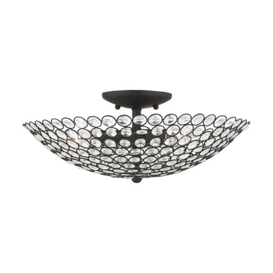 Cassandra 3 Light 16 Inch Wide Semi Flush Mount by Livex - 40446-04