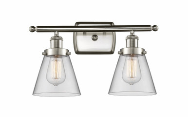 Cone 2 Light Bath Vanity 11 Inch Tall and 16 Inch Wide by Innovations - 916-2W-SN-G62