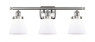 Cone 3 Light Bath Vanity 11 Inch Tall and 26 Inch Wide by Innovations - 916-3W-SN-G61