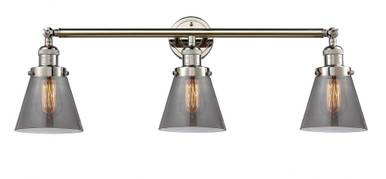 Cone 3 Light Bath Vanity 11 Inch Tall and 30 Inch Wide by Innovations - 205-PN-G63