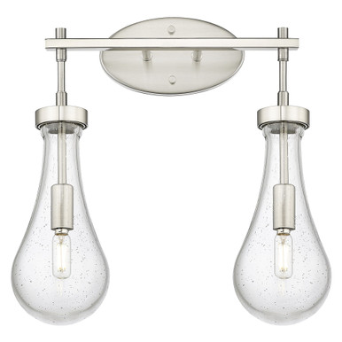 Owego 2 Light Glass Bath Vanity 16.88 Inch X 16.63 Inch Wide by Innovations - 451-2W-SN-G451-5SDY