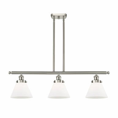 Cone 3 Light Stem Hung Island 11 Inch Tall and 36 Inch Wide by Innovations - 916-3I-SN-G41