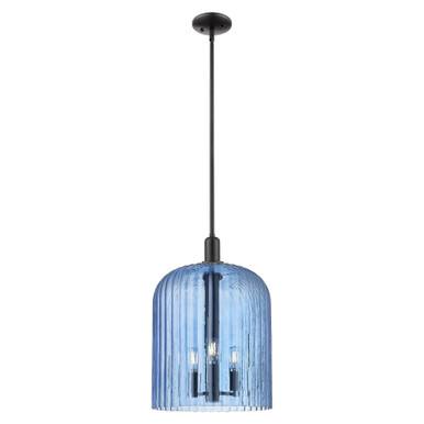 Bridal Veil 1 Light Mini Pendant 17.88 Inch and 12 Inch Wide by Innovations - 716-3S-BK-G559-12BL