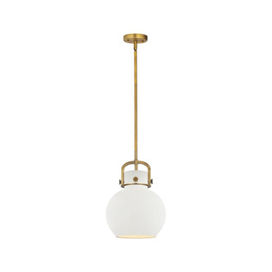 Newton Sphere 1 Light Mini Pendant 14.75 and 10 Inch Wide by Innovations - 410-1SM-BB-M410-10W