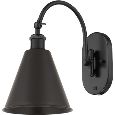 Berkshire Metal 1 Light Adjustable Swing Arm Wall Sconce by Innovations - 518-1W-MBC-8