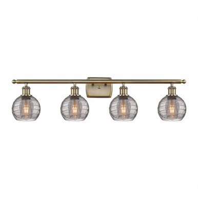 Athens Deco Swirl 4 Light Bath Vanity 9.13 X 35.88 Inch Wide by Innovations - 516-4W-AB-G1213-6SM