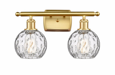 Athens Water Glass 2 Light Vanity Light 16 Inch Wide by Innovations - 516-2W-SG-G1215-6