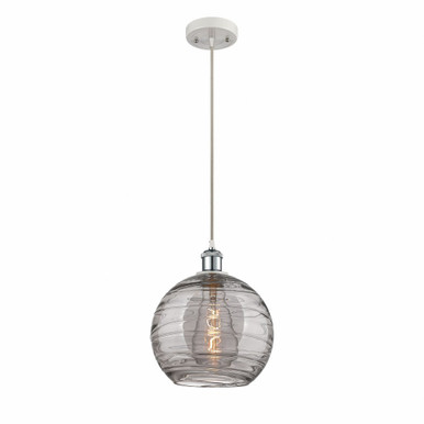 Athens Deco Swirl 1 Light Small Pendant 13 Inch Tall by Innovations - 516-1P-WPC-G1213-10SM