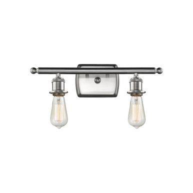 Bare Bulb 100W 2 LED Bath Vanity 4.75 Inch and 16 Inch Wide by Innovations - 516-2W-LED
