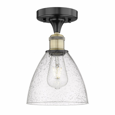 Bristol 1 Light Glass Semi Flush Mount 11.5 X 7.5 Inch Wide by Innovations - 616-1F-BAB-GBD-754