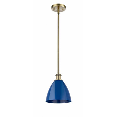 Plymouth 1 Light Pendant 9.5 Inch Tall and 7.5 Inch Wide by Innovations - 516-1S-AB-MBD-75-BL