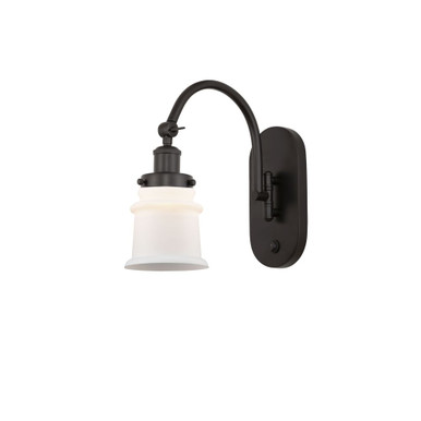 Canton 100W 1 LED Adjustable Swing Arm Wall Sconce 12.25X6.5 by Innovations - 918-1W-OB-G181S-LED