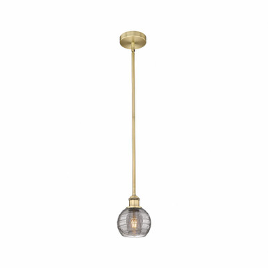 Athens Deco Swirl 1 Light Stem Mini Pendant 7.63 X 5.88 by Innovations - 616-1S-BB-G1213-6SM