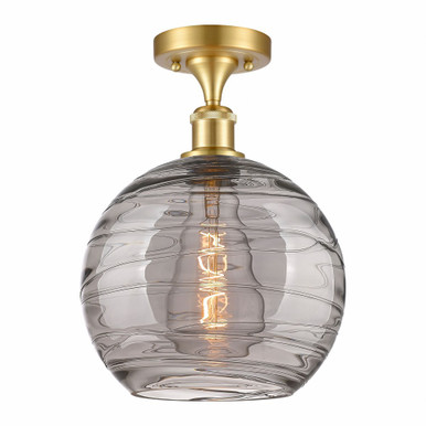 Athens Deco Swirl 1 10 Inch Wide Steel Semi Flush Mount by Innovations - 516-1C-SG-G1213-10SM
