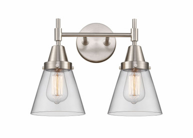 Cone 2 Light Bath Vanity 11 Inch Tall and 15.25 Inch Wide by Innovations - 447-2W-SN-G62