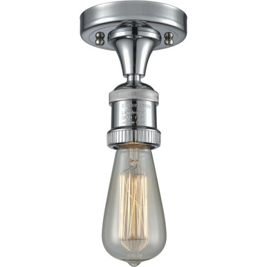 Bare Bulb 1 Light Down Semi Flush Mount 5.5 X 4.5 Inch Wide by Innovations - 517-1C