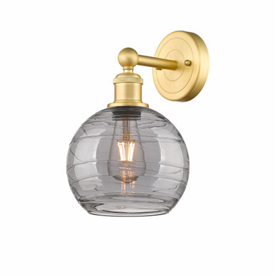 Athens Deco Swirl 1 Light Wall Sconce 12.88 Inch Tall by Innovations - 616-1W-SG-G1213-8SM