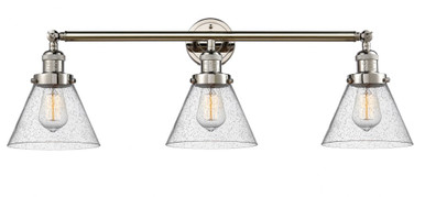 Cone 3 Light Bath Vanity 11 Inch Tall and 32 Inch Wide by Innovations - 205-PN-G44