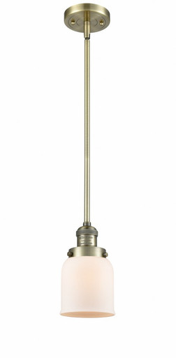 Bell 1 Light Stem Hung Mini Pendant 10 Inch and 5 Inch Wide by Innovations - 201S-AB-G51