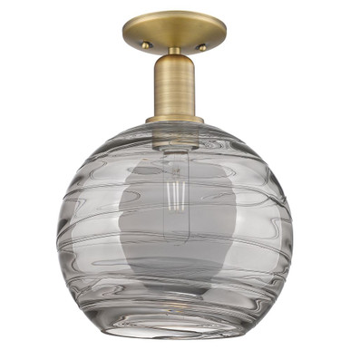 Athens Deco Swirl 1 Light Semi Flush Mount 13.13 X 10 Inch by Innovations - 716-1C-BB-G1213-10SM