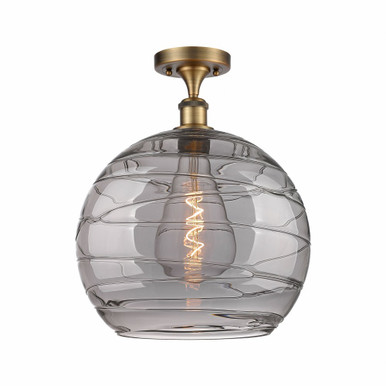 Athens Deco Swirl 1 Light Semi Flush Mount 16.38 X 13.75 by Innovations - 516-1C-BB-G1213-14SM
