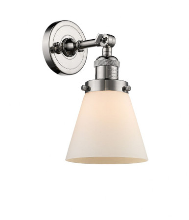 Cone 1 Light Adjustable Wall Sconce 10 and 6.25 Inch Wide by Innovations - 203-PN-G61