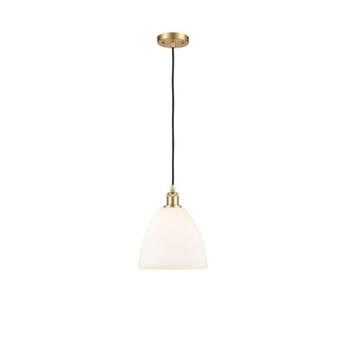 Bristol 100W 1 LED Cord Dome Mini Pendant 11.5X9 Inch Wide by Innovations - 516-1P-GBD-9-LED