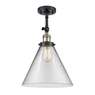 Cone 1 Light Adjustable Semi Flush Mount 19.75X12 Inch Wide by Innovations - 201F-BAB-G42-L