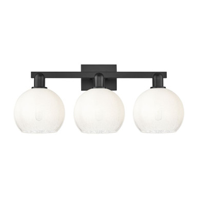 Brookhaven Globe 3 Light Bath Vanity 12.75 and 27 Inch Wide by Innovations - 716-3W-BK-G483-8OP