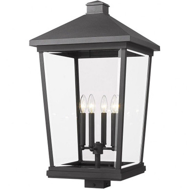 Beacon 4 Light Outdoor Post Mounted Fixture 29.75 x 16 Inches by Z-Lite - 568PHXXLS-BK