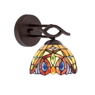 Revo 1 Light Art Glass Wall Sconce 8.5 Inch Tall by Toltec - 141-9435