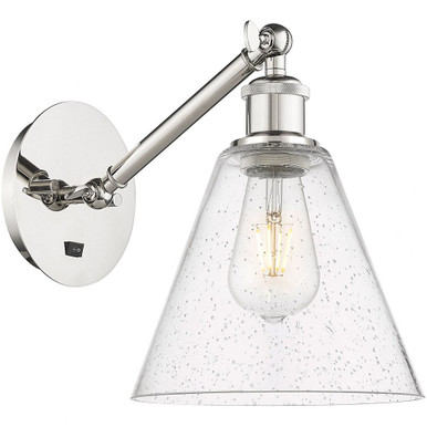 Athens 1 Light Industral Wall Sconce 12.38 Inch Wide by Innovations - 317-1W-PN-GBC-84