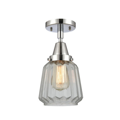 Chatham 1 Light Semi Flush Mount 12 Inch Tall X 7 Inch Wide by Innovations - 447-1C-PC-G142