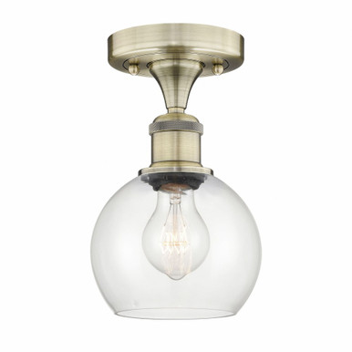 Athens 1 Light Semi Flush Mount 9.88 Inch and 5.88 Inch Wide by Innovations - 616-1F-AB-G122-6