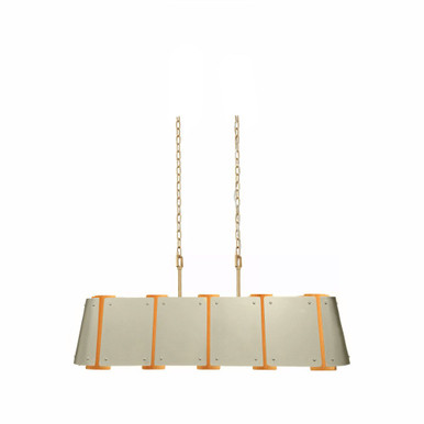 Peep Show 6 Light Linear Pendant 12 Inch Tall and 42 Inch Wide by Varaluz - 518N06SSBS