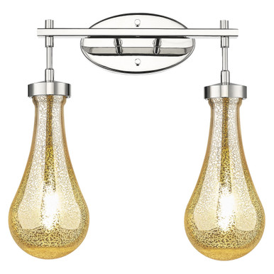 Owego 2 Light Glass Bath Vanity 16.88 Inch X 16.63 Inch Wide by Innovations - 451-2W-PN-G451-5ME
