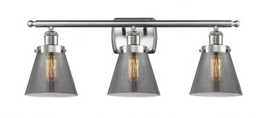 Cone 3 Light Bath Vanity 11 Inch Tall and 26 Inch Wide by Innovations - 916-3W-SN-G63