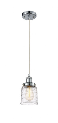 Bell 1 Light Cord hung Mini Pendant 10 Inch and 5 Inch Wide by Innovations - 916-1P-PC-G513